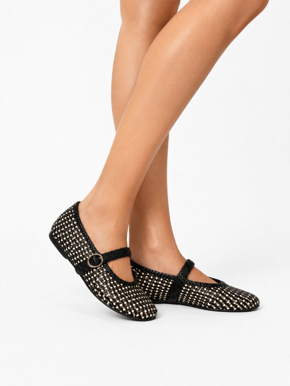 NEW Universal Thread Black Woven Mary Jane Flats Ballerina 8.5